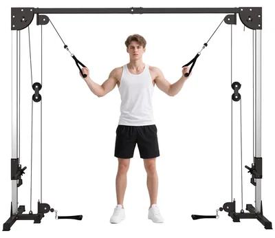 Produktbild von SPORTNOW Kabelzug Fitness Kraftstation für Zuhause Steckgewichte bis 50kg belast