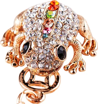 Produktbild von Niedlicher Glitzer-Strass-Frosch-Tier-Schlüsselanhänger, Auto-Handtaschen-Zubehör, Schlüsselanhänger, Geschenk-Mehrfarbig