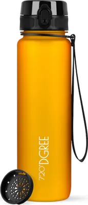 Produktbild von 720°DGREE Trinkflasche uberBottle softTouch mit Sieb honey yellow 1l