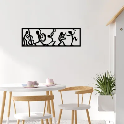 Produktbild von Wallity, Musicians- TNL1405, Schwarz, Sonstige Wohndekorationen, 60 x 19 cm, 100% Metall (Dicke: 1