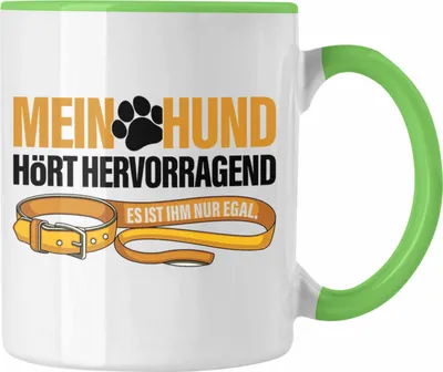 Produktbild von TRENDATION Tasse Hundeliebhaber Hundemama Hundepapa Hund Spruch Kaffeetasse Geschenk (Grün)