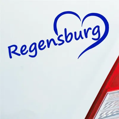Produktbild von Auto Aufkleber Regensburg Herz Stadt City Love Liebe Heimat 17x8 cm Dunkelblau Sticker Heckscheibenaufkleber