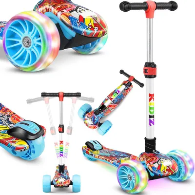 Produktbild von KIDIZ® Roller Kinder Scooter X-Pro2 Dreiradscooter mit PolyurethanLED Leuchtenden Räder Kinderroller faltbar Tret-Roller höhenverstellbarer Cityroller Kinderscooter für Jungen Mädchen 3-12 Jahre