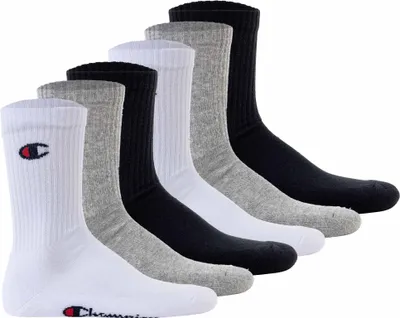 Produktbild von Champion Unisex Socken, 6 Paar - Crew Socken Basic Schwarz/Weiß/Grau EU 39-42