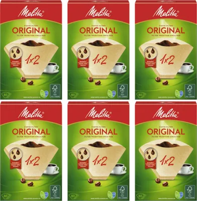 Produktbild von 6x Melitta Kaffeefilter 1x2 braun 80 Stück