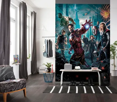 Produktbild von Papier Fototapete - Avengers Movie Poster - Größe 184 x 254 cm