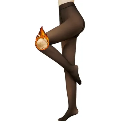 Produktbild von Warme Leggings für Damen, Thermo-Leggings gefüttert mit schwarzen Strümpfen (verdickt)