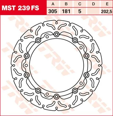 Obrázok produktu pre Plávajúci brzdový kotúč - MST239FS MST239FS
