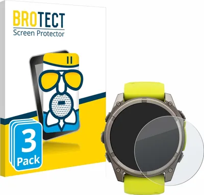 Produktbild von 3x BROTECT Entspiegelungs Schutzglas für Garmin Fenix 8 Solar (51 mm) Schutzfolie Panzer Folie Glas Display Schutz matt