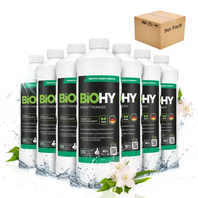 Produktbild von BiOHY Parkettreiniger Holzboden Laminat Parkettpflege, Holzbodenreiniger, 9 x 1 l