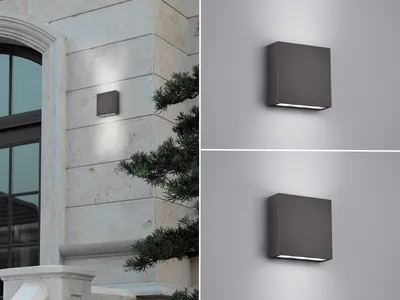 Produktbild von LED Wandleuchte 2er Set für Außen & Innen Anthrazit UP/DOWN Fassadenbeleuchtung