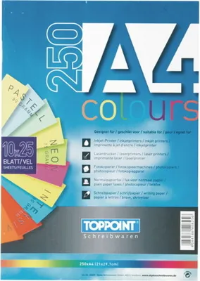 Produktbild von 250 Blatt farbiges Druckerpapier buntes Kopierpapier