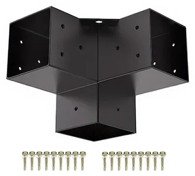 Produktbild von SOTECH Eckverbinder 90 x 90 mm schwarz – Pfostenverbinder für Holzpfosten