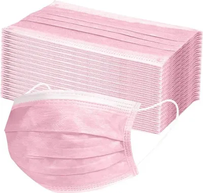 Produktbild von 10 pcs. Einweg Maske Pink Gesichtsmaske 3 Schichten Mundschutz Infektionsschutz Schutzmaske mit Ohrschlaufen Farbe Rosa 10 Stück