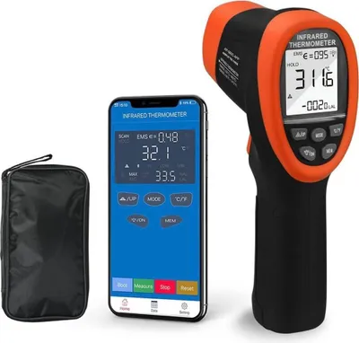 Produktbild von Infrarot Thermometer IR Laserthermometer Digitale Temperaturpistole -50800°C APP Daten lesen und herunterladen