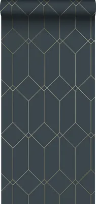 Produktbild von ESTAhome tapeta Art Decó vzor tmavomodrá a zlatá - 139225 - 0,53 x 10,05 m