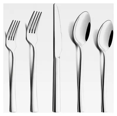 Produktbild von Besteckset, 60-teilig für 12 Personen mit Messern, Gabeln und Löffeln, Edelstahl Essbesteck für Familie, Partys, Hotels und Restaurants, hochglanzpoliert und spülmaschinenfest