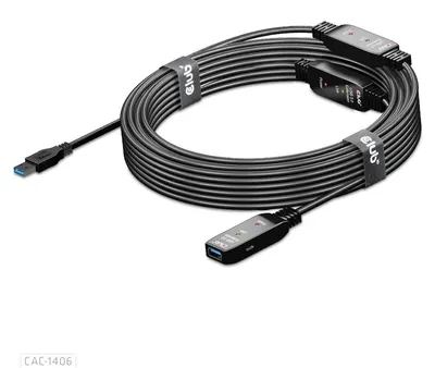 Produktbild von CLUB3D CAC-1406, 15 m, USB A, USB A, USB 3.2 Gen 1 (3.1 Gen 1), 5 Gbit/s, Schwarz