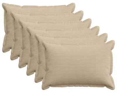 Obrázok produktu pre vidaXL Vankúšový poťah, 6 ks, farba: hnedobežová, materiál: Cord, rozmer: 50 x 75 cm