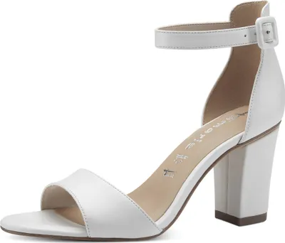 Produktbild von Tamaris Damen Sandalette Leder Blockabsatz geschlossene Ferse 1-28326-20, Größe:40 EU, Farbe:Weiß