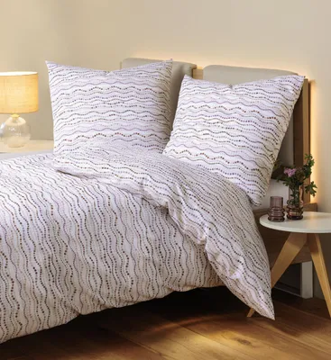 Produktbild von LOESCHEN Janine Design Seersucker-Bettwäsche-Garnitur 20158 TANGO Farbe beere natur Größe 155x220+80x80