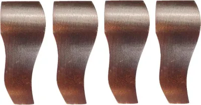 Four identical furniture legs are lined up against a white background.