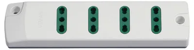 Zdjęcie produktu dla VIMAR FP00404.B przenośna listwa zasilająca 2P+T 16 A 250 V, z 4 gniazdami, standardowe włoskie gniazdo typu P17/11, bez kabla, biała