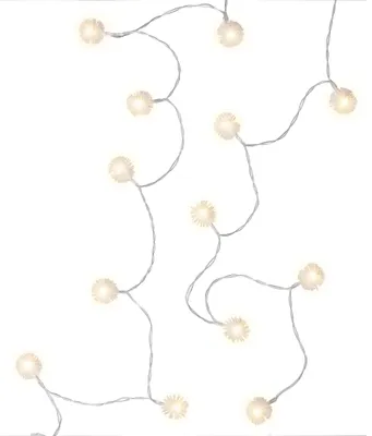 20 LED-Lichtsnoer Sneeuwballen, Warmweiß, Timer, Batterie, 3,15 m