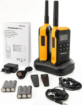 Immagine prodotto di Dynascan F-15: Set da 2 radio PMR-446 impermeabili con auricolari - galleggianti