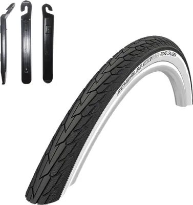 Produktbild von 1 x Schwalbe Road Cruiser Fahrradreifen Weißwand 37-622 ( 28 x 1.40 ) inkl. Reifenheber