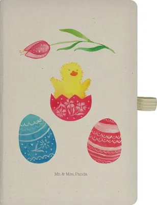 Produktbild von Mr. & Mrs. Panda notizbuch Küken Schlüpfen - Transparent - Geschenk, Ostern, Kladde, Grüße, A5 Kariert, Ostereier, Frohe, Ostergrüße, Reisetagebuch, Skizzenbuch, Tagebuch