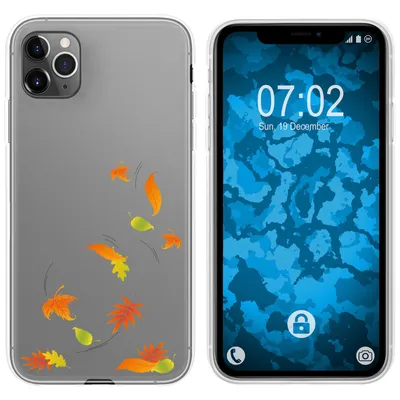 Produktbild von PhoneNatic Case kompatibel mit Apple iPhone 11 Pro Max Silikon-Hülle Herbst Blätter/Leaves M1