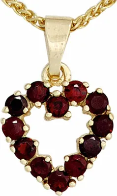 Produktbild von JOBO Anhänger Herz 375 Gold Gelbgold 12 Granate
