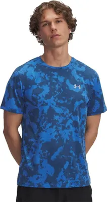 Image de Under Armour Launch Printed Kurzarm-t-shirt Blau S Mann Blau S