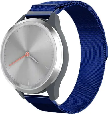 Produktbild von Strap-it Milanese Armband - Kompatibel mit Garmin Vivomove 3s Armband 39mm - Hochwertiges Material -Edelstahl Magnetische verschluss für Armband Blau 18mm Smartwatch