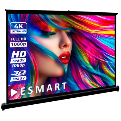 Produktbild von ESMART ETS Tisch Leinwand 109 cm Bild 100 x 56 cm (45") 16:9 | Mobile Heimkino Beamer Projektionsleinwand LCD LED | transportabel | Tragetasche