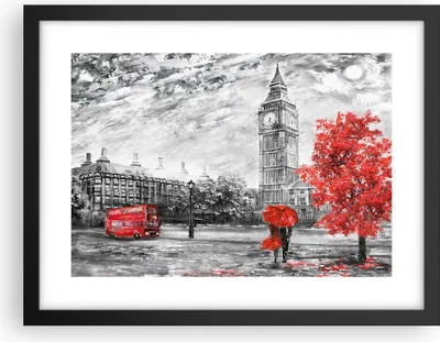 Produktbild von Gerahmtes Poster - Schwarzer Rahmen - London Bus - 40x30 cm - Wand Bild - Wanddeko - Wandbilder - Kunstposter - Wandposter - Bilderrahmen - Bilder - Kunstdruck - Wandbild - P2BAA40x30-3866