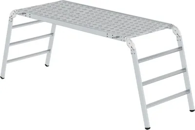 Produktbild von Arbeitsplattform klappbar | Traglast 500kg | Aluminium-Warzenblech | Rutschfeste Kunststoffschuhe
