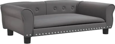 Obrázok produktu pre vidaXL Pelech pre psa sivý 95x55x30 cm Imitácia kože