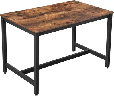 Zdjęcie produktu dla BEGRYF Stół kawowy ciemny brąz do salonu 120x75x75, styl industrialny loft, metalowa konstrukcja, blat vintage, funkcjonalny