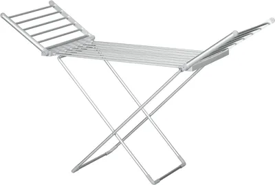 Immagine prodotto di Asciugatrice elettrica - Stendibiancheria riscaldato - Asciugatura dei vestiti - Ali laterali estensibili - 144 x 53 x 91 cm - Argento