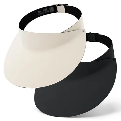 Produktbild von Visor Cap Damen Sommer UV Baseball Sonnenblende Schwarz+Beige Einheitsgröße