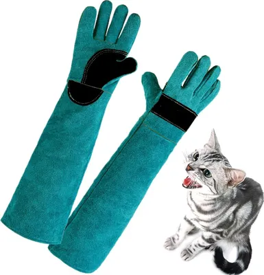 Produktbild von Bissfeste Handschuhe Für Den Umgang Mit Tieren, Kratzfeste Schutzhandschuhe Für Das Training Von Haustiere, Anti-Biss Arbeitshandschuhe Für Hund/Katze/Reptilien, 45/60cm