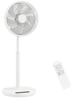 Produktbild von Standventilator mit Fernbedienung und 12 Geschwindigkeiten, Bodenventilator mit verstellbarer Höhe für das Schlafzimmer, Weiß
