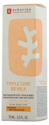 Obrázek produktu pro Erborian Triple Care BB Milk, BB krém, 75 ml, Všechny odstíny pleti, Ženy, Univerzální pleť, Vyhlazující, Hydratační, Tónování