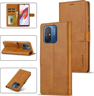 Produktbild von Redmi 12C Hülle, Klapphüllen Brieftasche Leder Magnetverschluss Ständer Schutzhülle für Xiaomi Redmi 12C Gelb