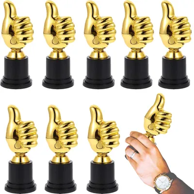 Obrázok produktu pre Palec trofeje 8 kusov, 13 cm vysoké, zlaté, pre párty