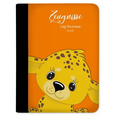 Produktbild von Zeugnismappe, Dokumentenmappe, Ordner A4, Leopard Orange