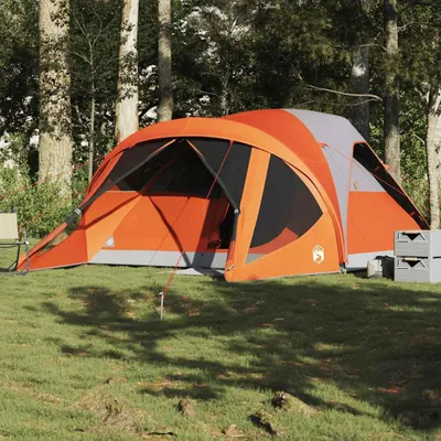 Immagine prodotto di vidaXL Tenda familiare a tunnel 6 persone Grigio e arancione Impermeabile