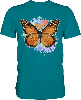 Produktbild von Bunter Schmetterling Monarchfalter T-Shirt – Diva Blue / S
